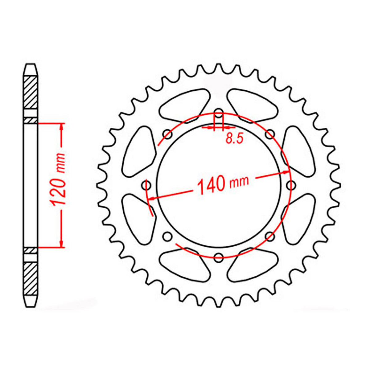 MTX 487 Steel Rear Sprocket #520 (11-186)