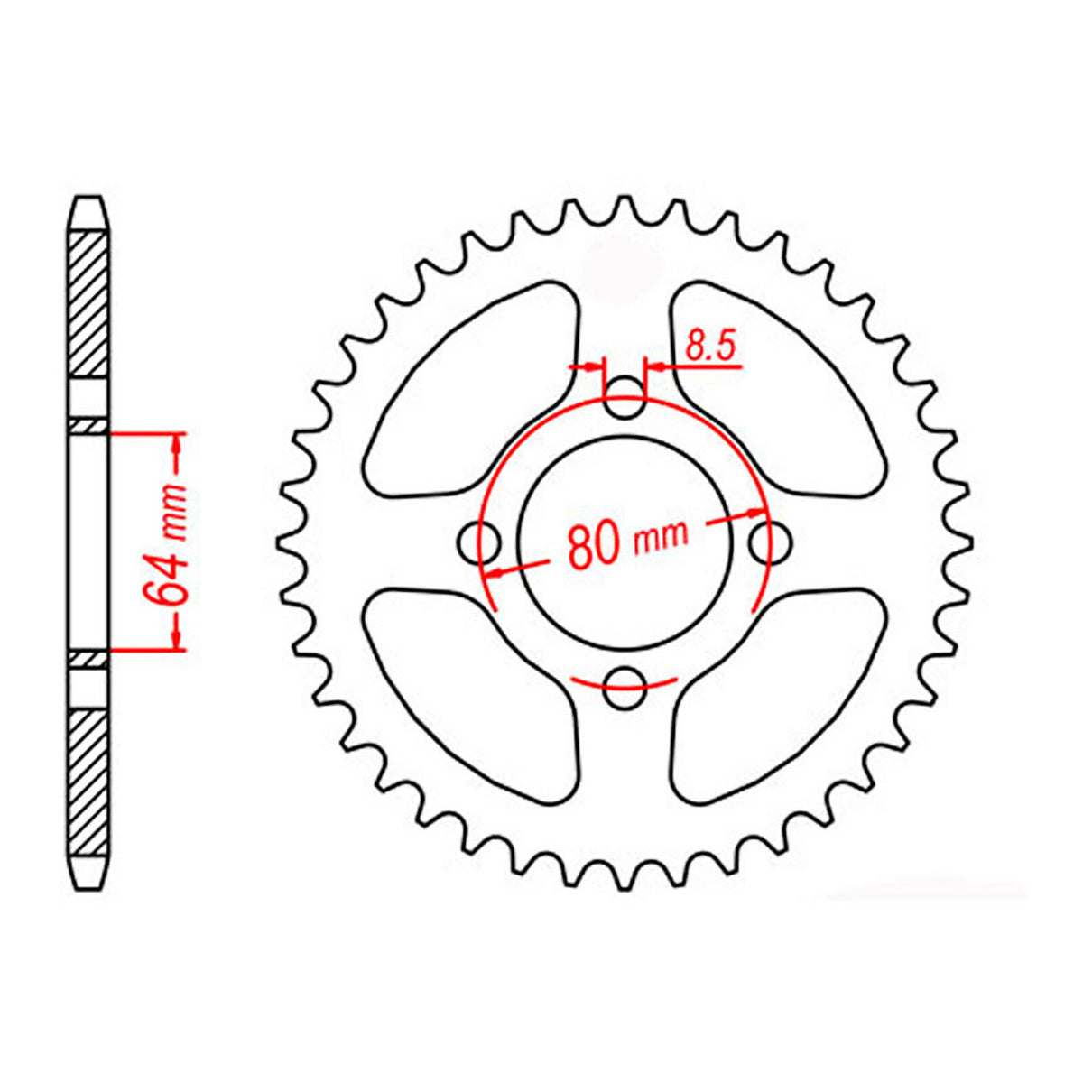 MTX 834 Steel Rear Sprocket #420 (11-2U2)