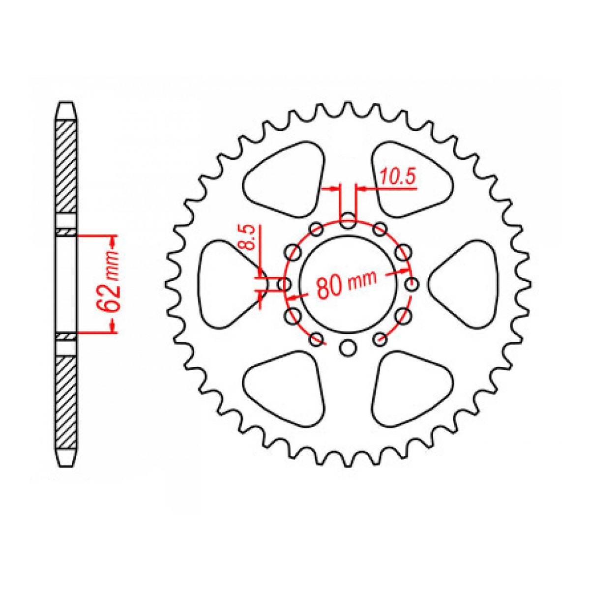 MTX 845 (2) Steel Rear Sprocket #520 (11-3Y1)