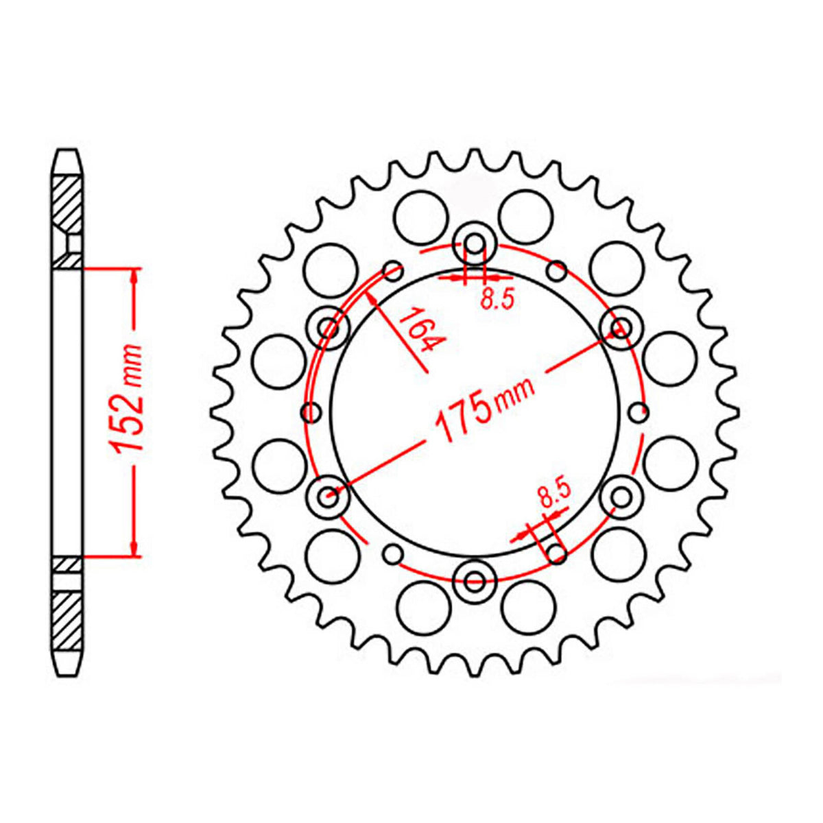 MTX 853 Steel Rear Sprocket #520 (11-2H0)