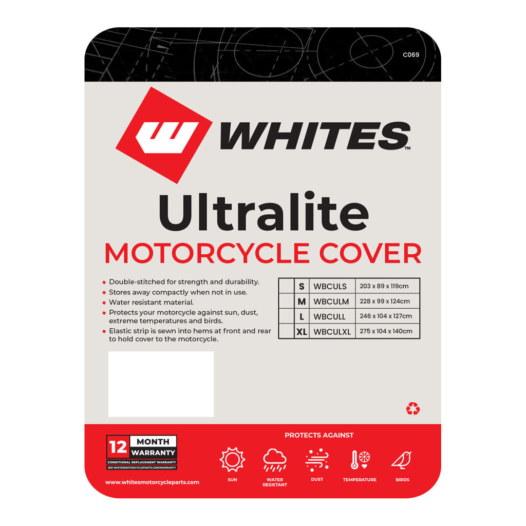 WMP Motorcycle Cover - Ultralite (L) 246 x 104 x 127cm