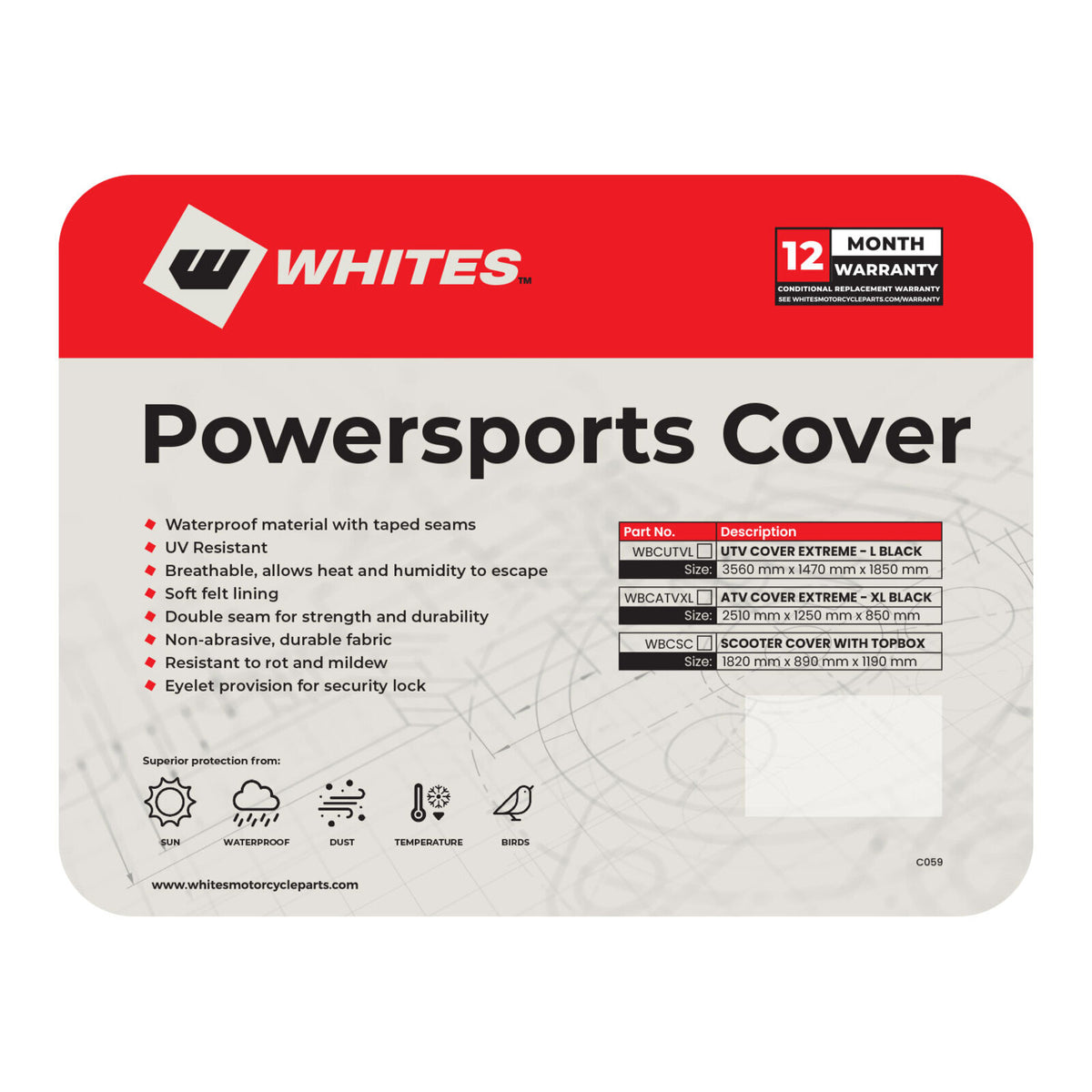 WMP Bike Cover Extreme - L UTV Black (Ref: UC-1202010-L)