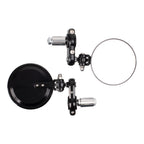 WMP Handlebar Bar End Mirrors Pair - Hinged - Black