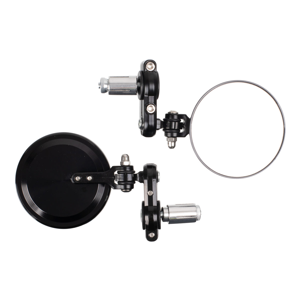 WMP Handlebar Bar End Mirrors Pair - Hinged - Black