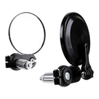WMP Handlebar Bar End Mirrors Pair - Hinged - Black