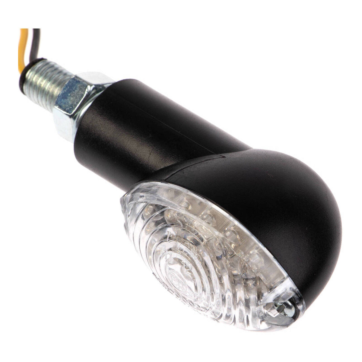 WMP LED Mini-Catseye Flasher - Black, Short Stem