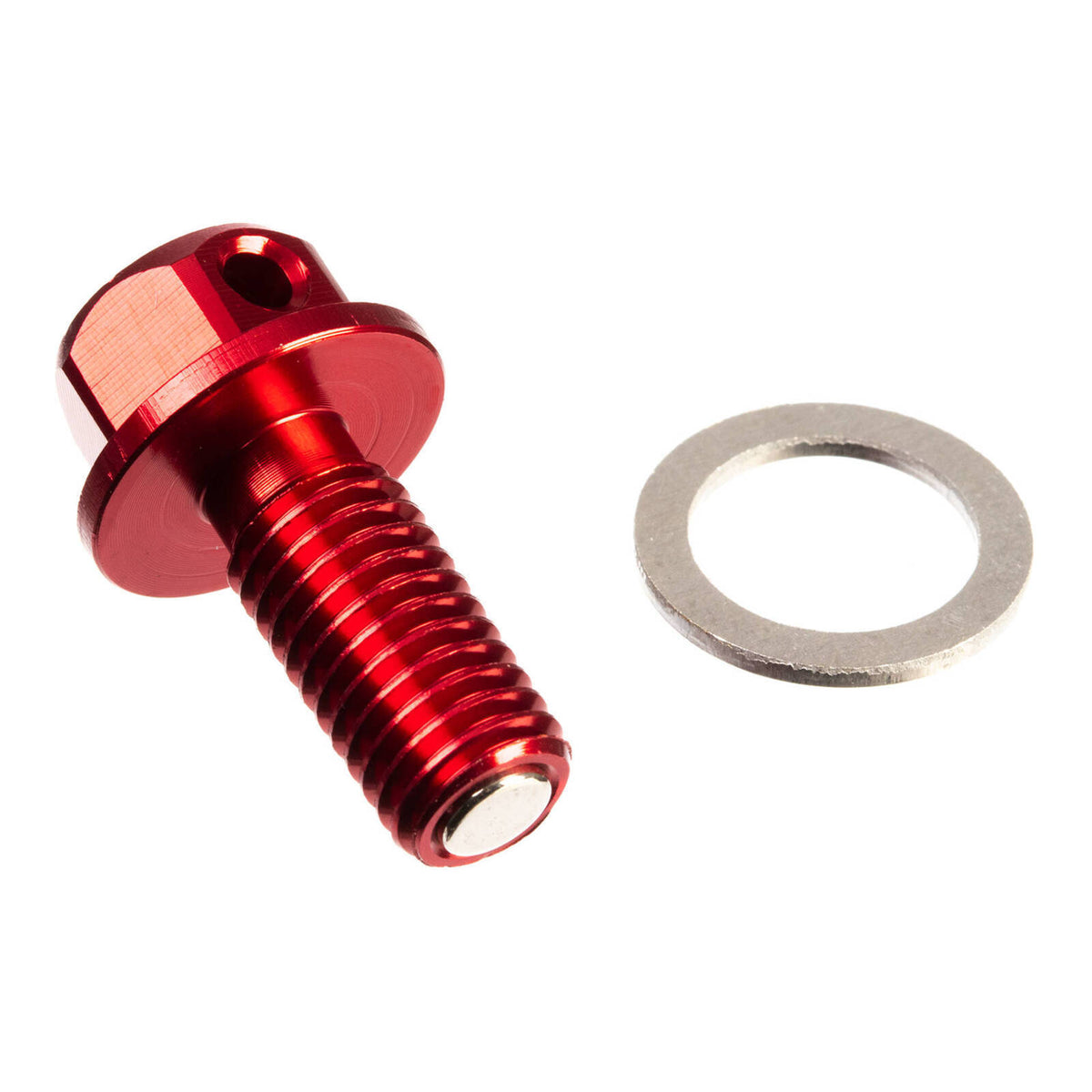 WMP Magnetic Sump Plug M10 x 22 x 1.5 - Red