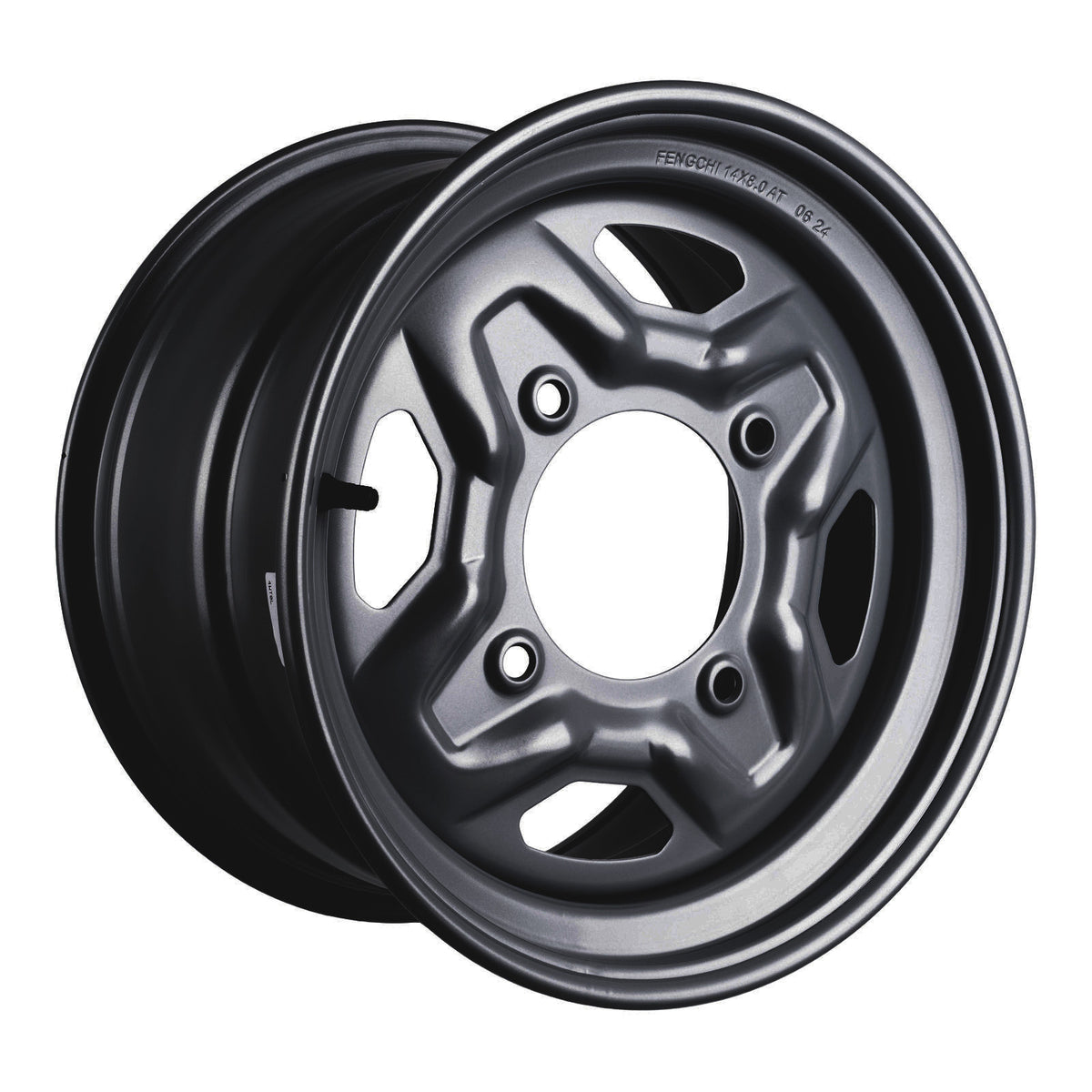WMP ATV/UTV Steel Rim 14x8 Polaris Rear 4/156 +63.5 - Black