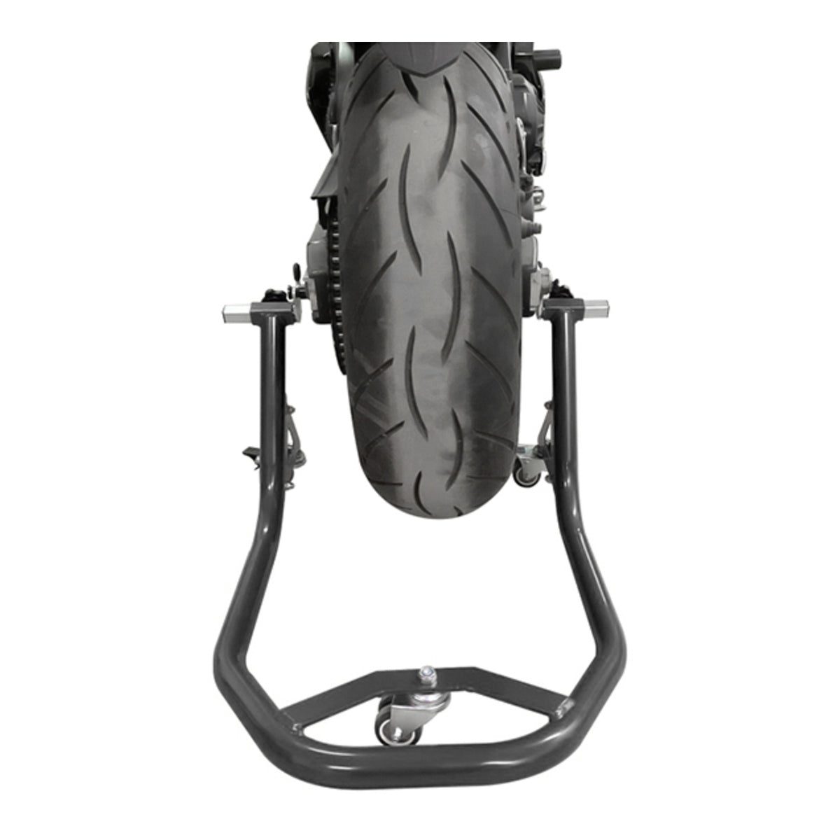 WMP Paddock Stand - Rear - Dolly Type - with V-Hooks & L-Pads