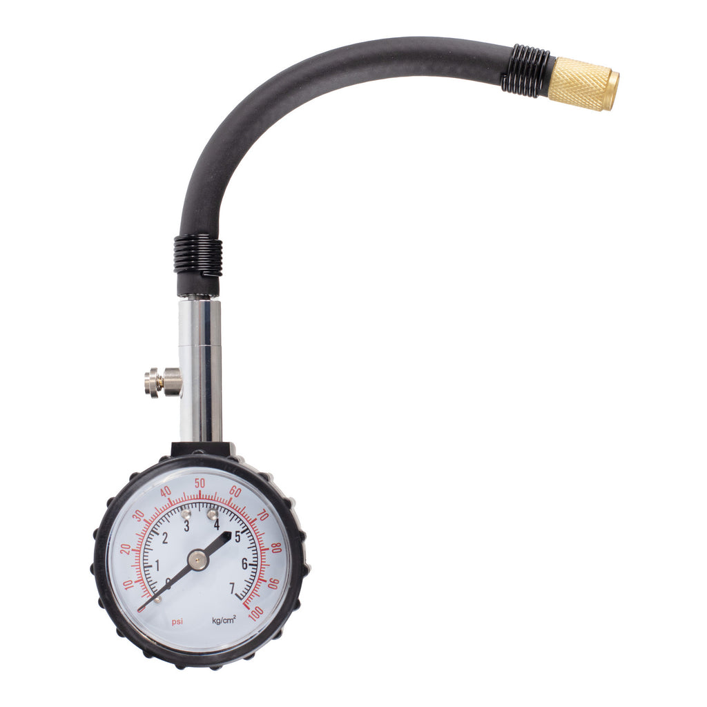 WMP Analogue Tyre Pressure Gauge 0-60 PSI - Flexible Hose