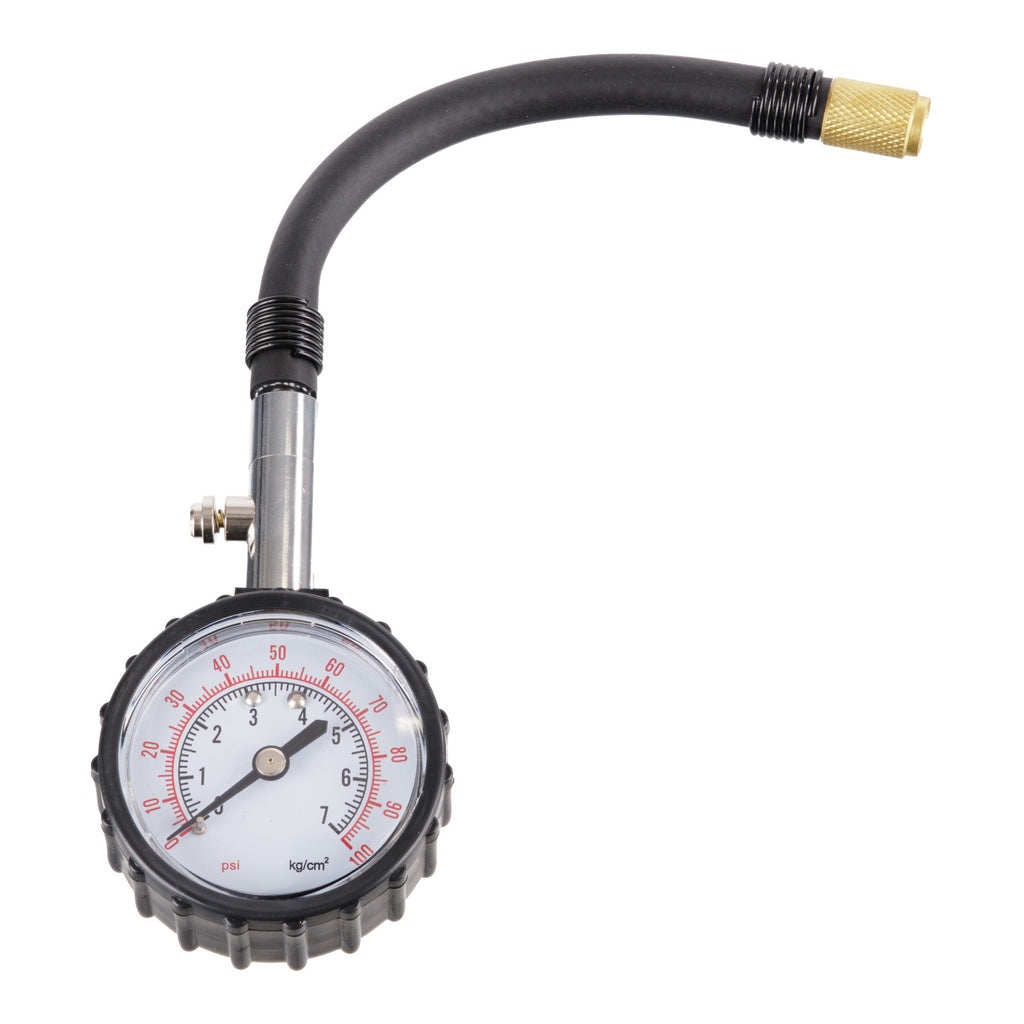 WMP Analogue Tyre Pressure Gauge 0-60 PSI - Flexible Hose