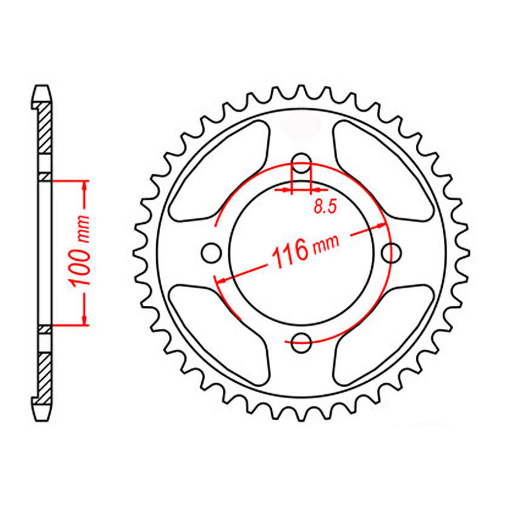 XAM Sprocket Kit Kawasaki KLX140 Big Wheel - O-Ring 13/51