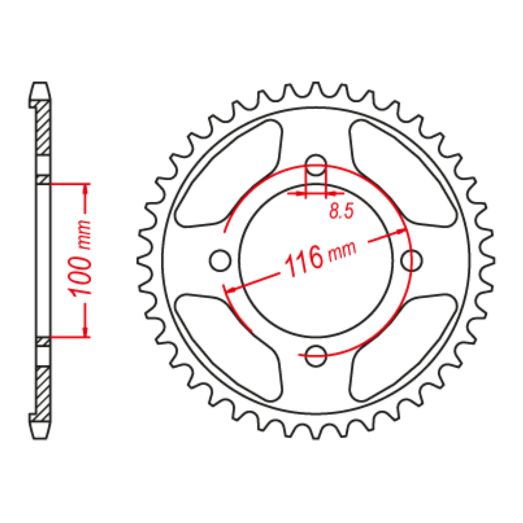XAM Sprocket Kit Kawasaki KLX140 Big Wheel - O-Ring 13/57