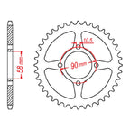 XAM Sprocket Kit Honda CB125E '12-'15 NSH 15/44